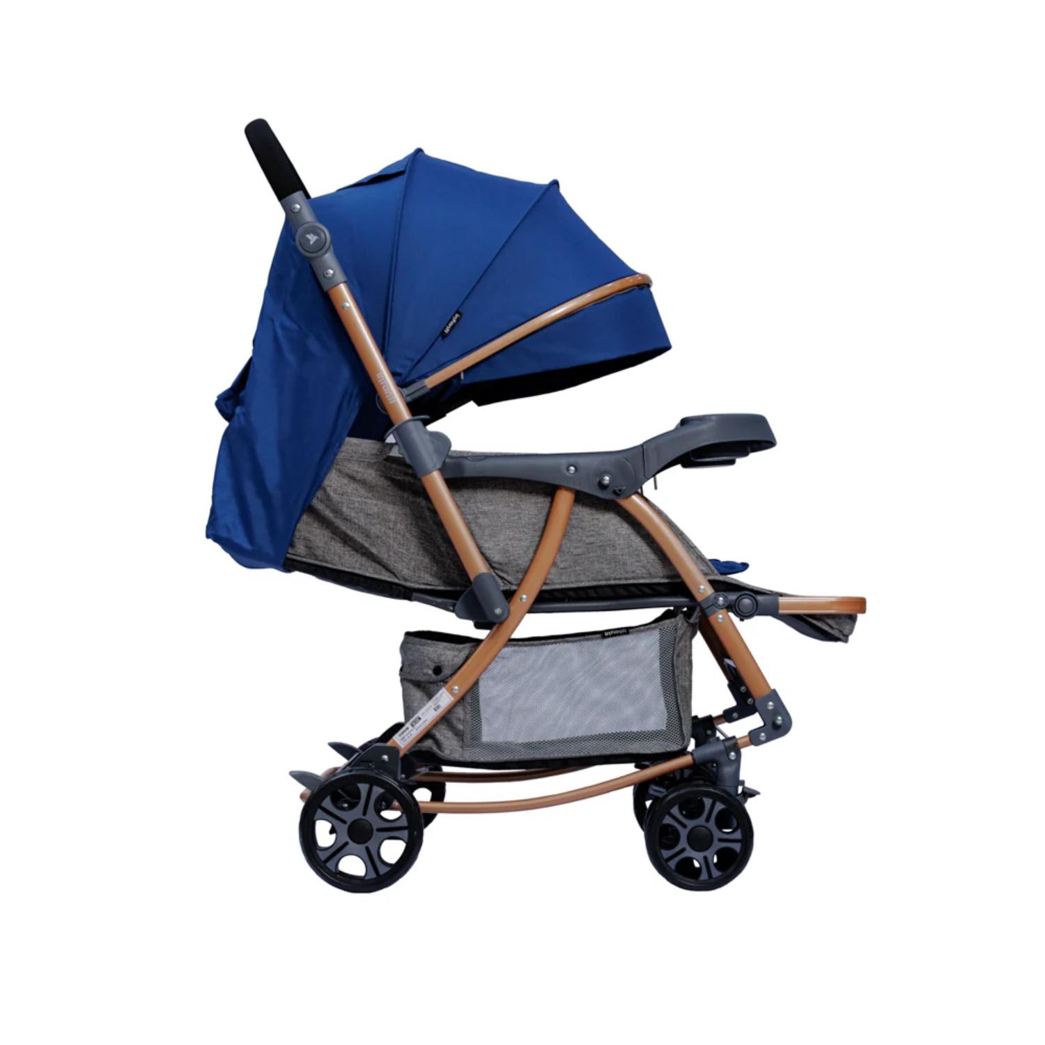Coche Cuna Para Bebé Infanti Genova Azul/Dorado