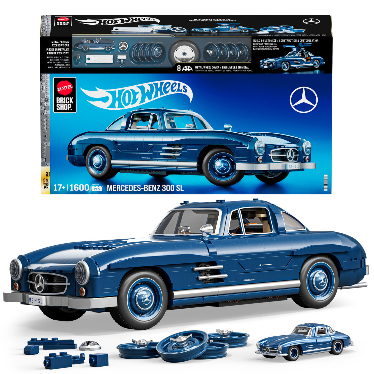 Auto Armable Mega Premium Mercedes Benz 300 Sl Mattel Brick Shop Hot Wheels