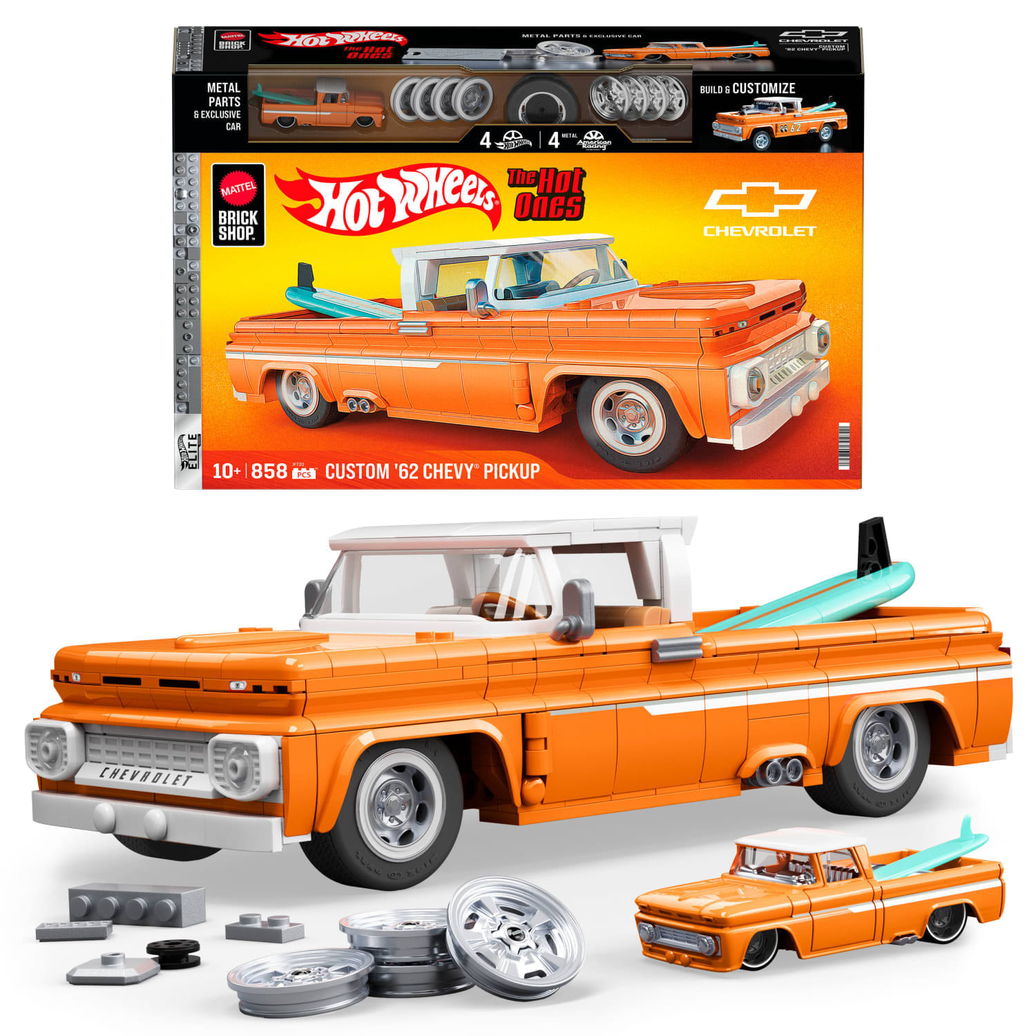 Auto Armable Elite Custom '62 Chevy Pickup Mattel Brick Shop Hot Wheels
