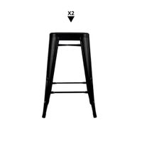 Pack 2 Bancos Vintage H61 Negro - Ziyaz