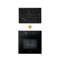 SET 1577 Encimera Black Glass SC y Horno Empotrable Eléctrico 56L SC