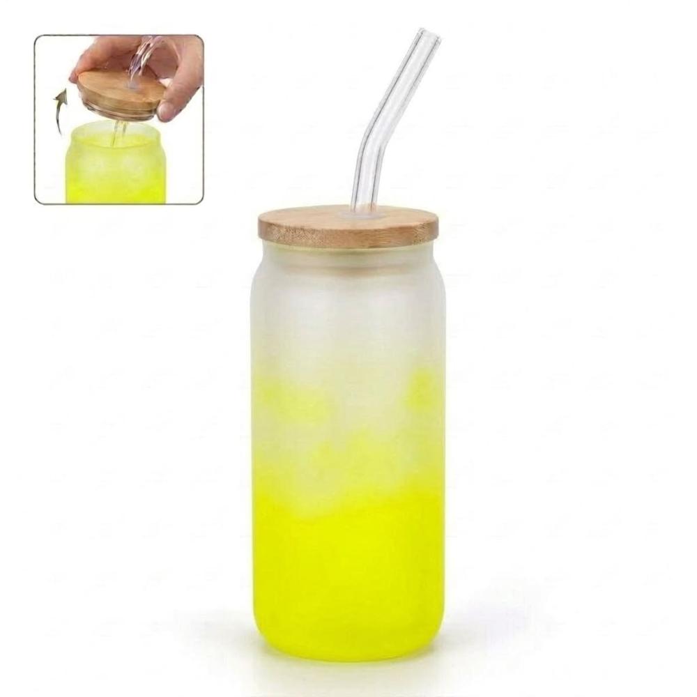 Vaso Nórdico Neón de Vidrio 500 ml Amarillo 131AM09