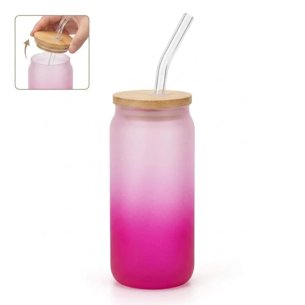 Vaso Nórdico Neón de Vidrio 500 ml Rosa 130RS09