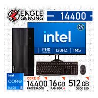 COMPUTADORA PC INTEL CORE i5 14400 - 16 GB RAM DDR4 - 512GB SSD - Monitor 24 inch con KIT LOGITECH