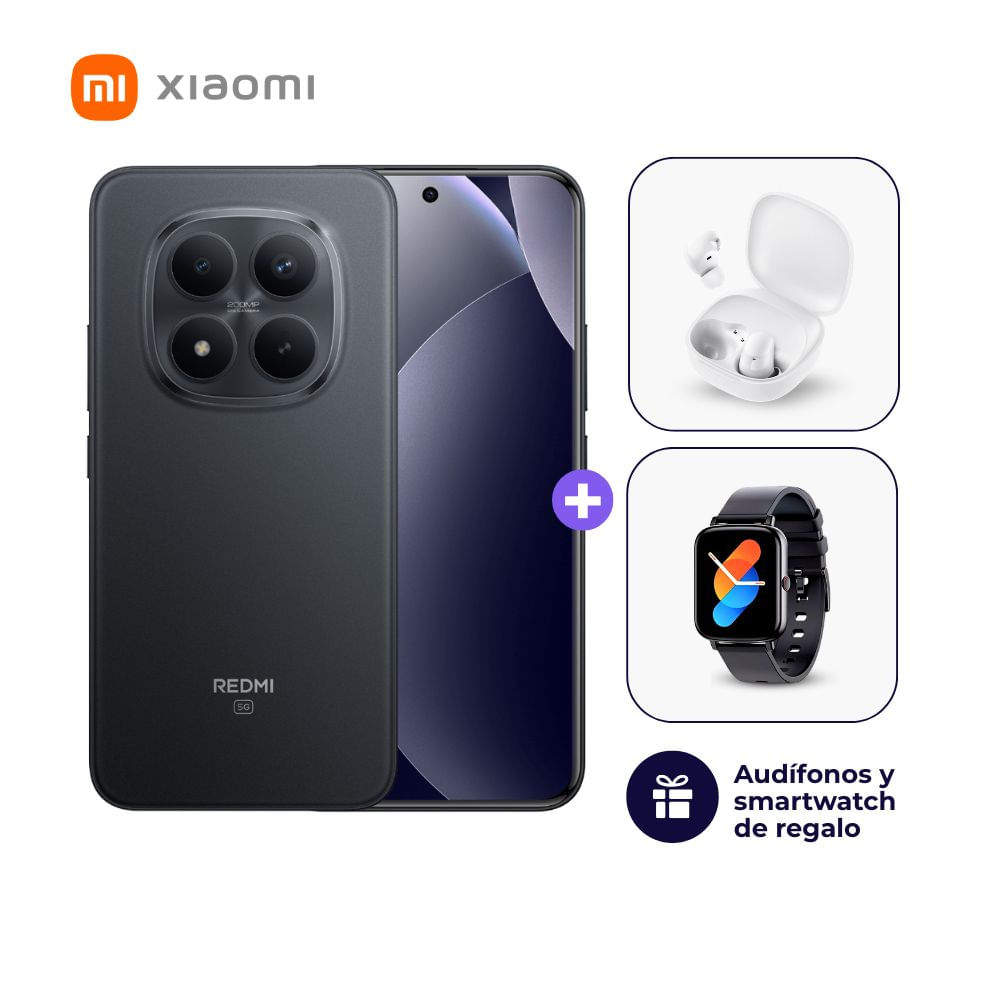 Xiaomi Redmi Note 15 Pro 5G 512GB 8GB Ram Negro y Smartwatch - Audífonos