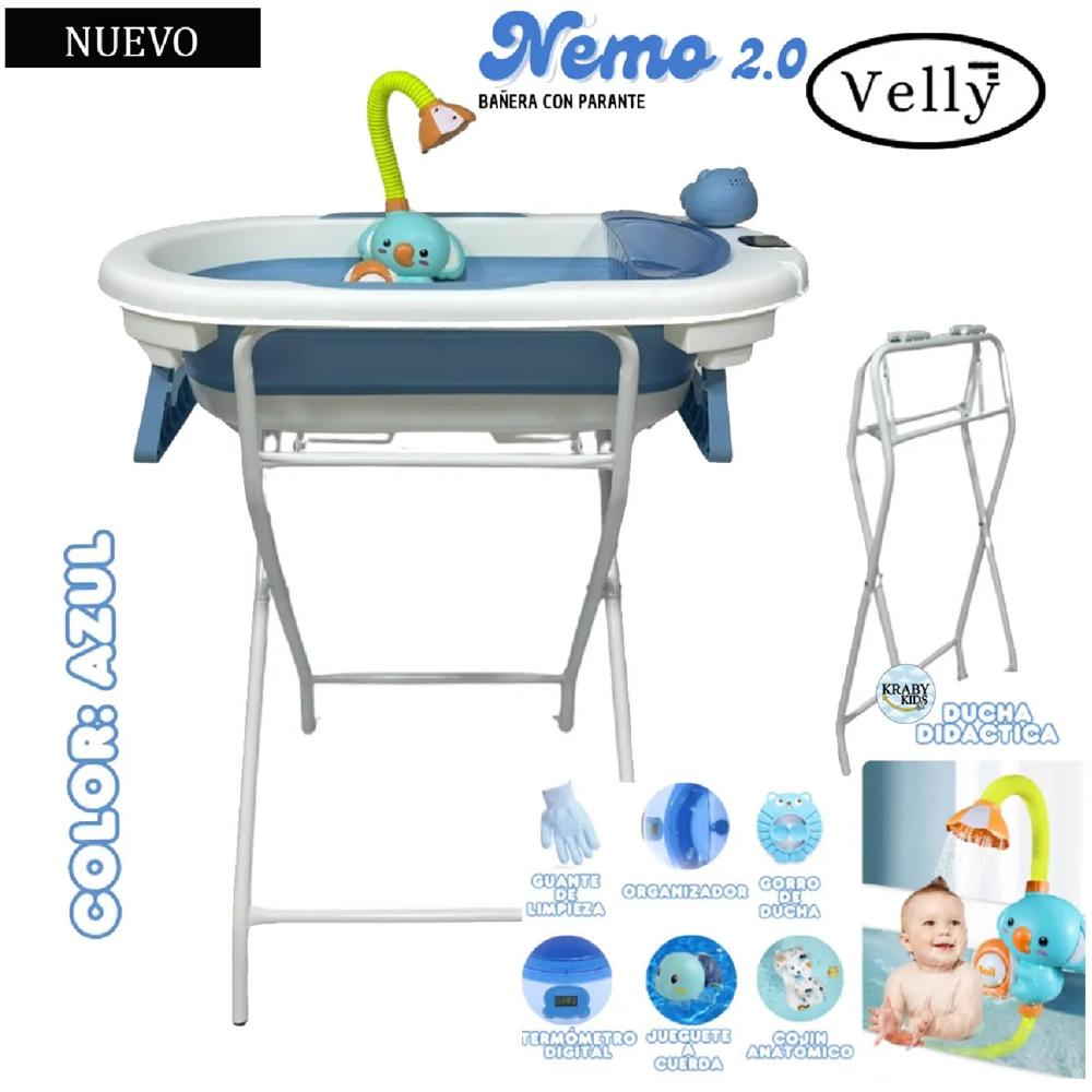 Bañera Nemo 2.0 con Parante y Termómetro Azul
