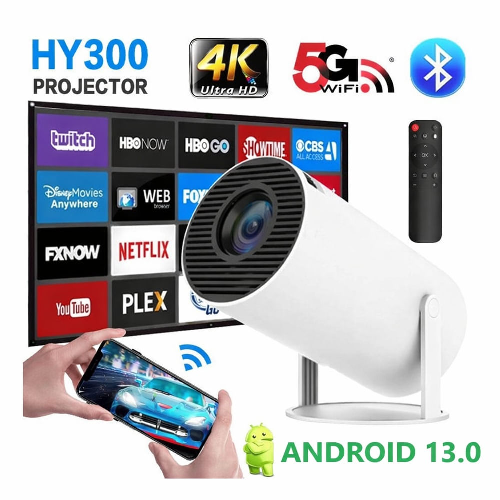 Proyector HY300 PRO PLUS Smart 4K Android13 Wifi Bluetooth