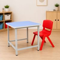 Combo Mesa Infantil 60x50x60 y Silla Kinder Rojo de Polipropileno Copemo