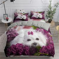 Cobertor Juego Cama Estampado 3D diseño Perro Funda Edredon Funda Almohada