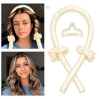 Kit Rizador De Cabello Sin Calor Con Accesorios Rizos Naturales Crema