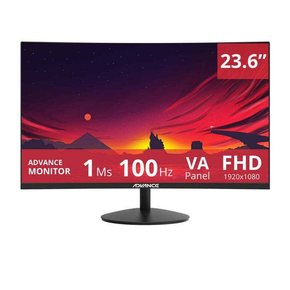 Monitor Advance ADV-2452S, 24"" Curvo FHD VA, 100Hz, 1ms