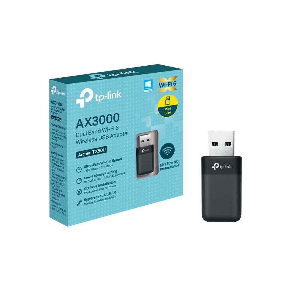 Adaptador Wifi USB Tp-Link Archer TX50U WiFi 6 Doble banda AX3000