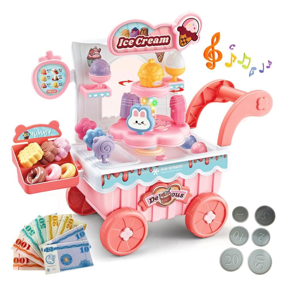 Juguete Carrito Heladero Con Accesorios Con Luces Y Sonido