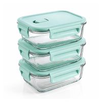 Taper Pequeño 410ml Para Snacks Y Postres de Vidrio Pack 3 Jade