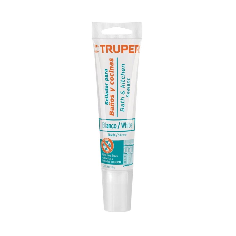 Silicona blanca para baños y cocinas 85 g Truper - 18568