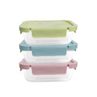 Taper Pequeño 410ml Para Snacks Y Postres de Vidrio Pack 3 Multicolor