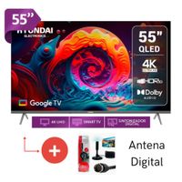Televisor HYUNDAI 55 QLED Smart TV GOOGLE TV 4K UHD HYLED5529QG  MAS Antena Digital