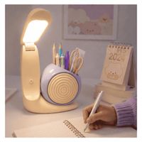 Lámpara LED Plegable Con Portalápices Diseño Caracol Recargable USB