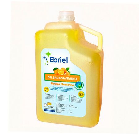 Alcohol en gel Naranja Mandarina Galón 4 litros Ebriel