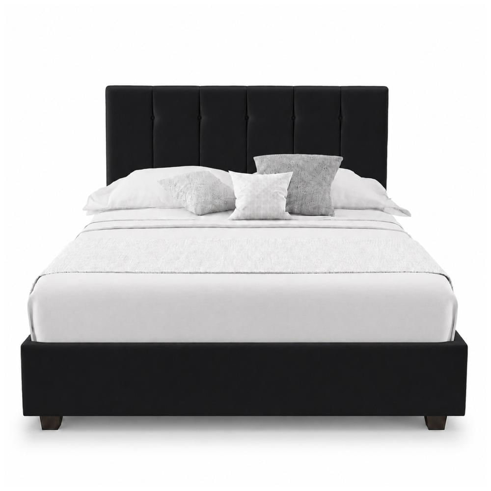 Cama Tapizada Listón Capri LeMueble Queen Negro