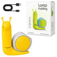 Lámpara Plegable LED Con Portalápices Diseño Caracol Recargable USB Amarillo