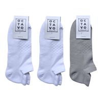 Medias Tobilleras Octavo Algodón Pima Peruano 3 Pares Talla 40-45