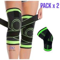 PACK 2 Rodillera Deportiva Ajustable Elastica Unisex Flexible Verde