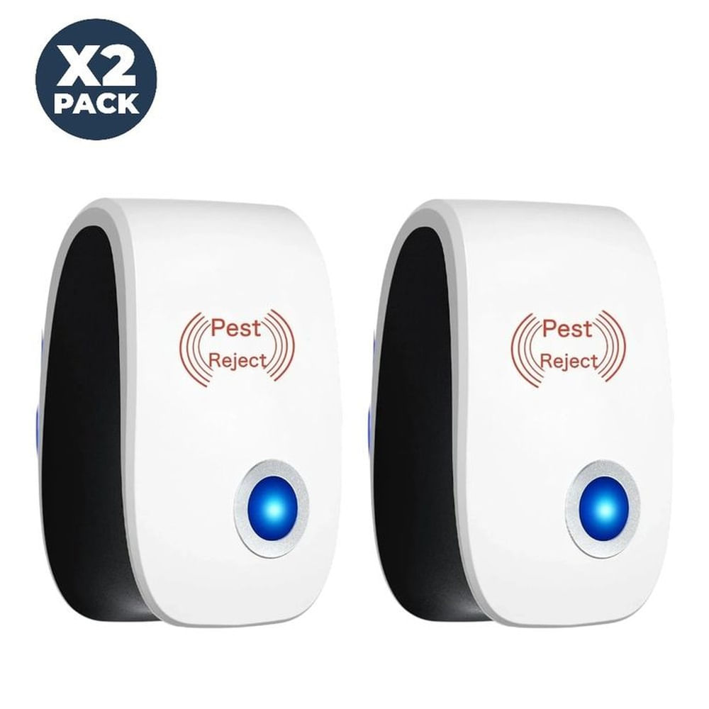 Pack x2 Repelente Ultrasónico De Roedores Plagas E Insectos Eléctrico