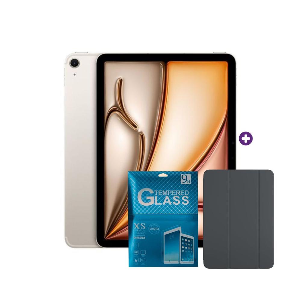 iPad Air 11 Pulgadas Chip M4 128 GB Wi-Fi iPad OS Starlight con Case protector y mica