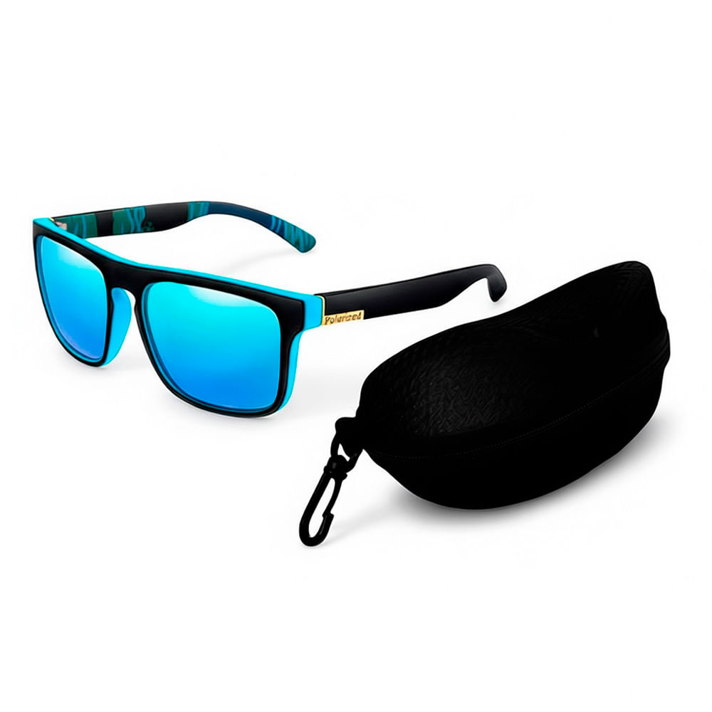 Lentes de Sol Polarizados Negro UV400 con Estuche Protector