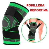 x2 Rodilleras Deportiva Ajustable Elastica Unisex Flexible Verde
