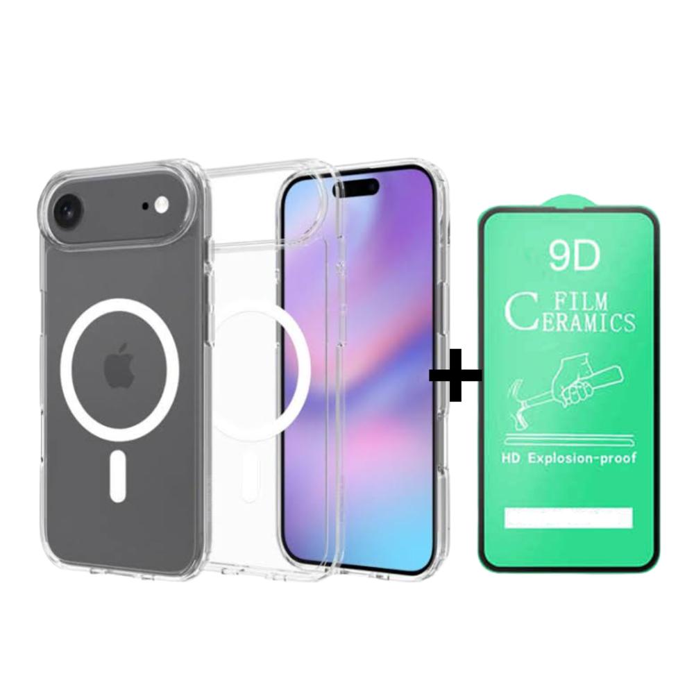 FUNDA SPACE MAGSAFE PARA IPHONE 17 AIR Y PROTECTOR DE PANTALLA CERAMICO
