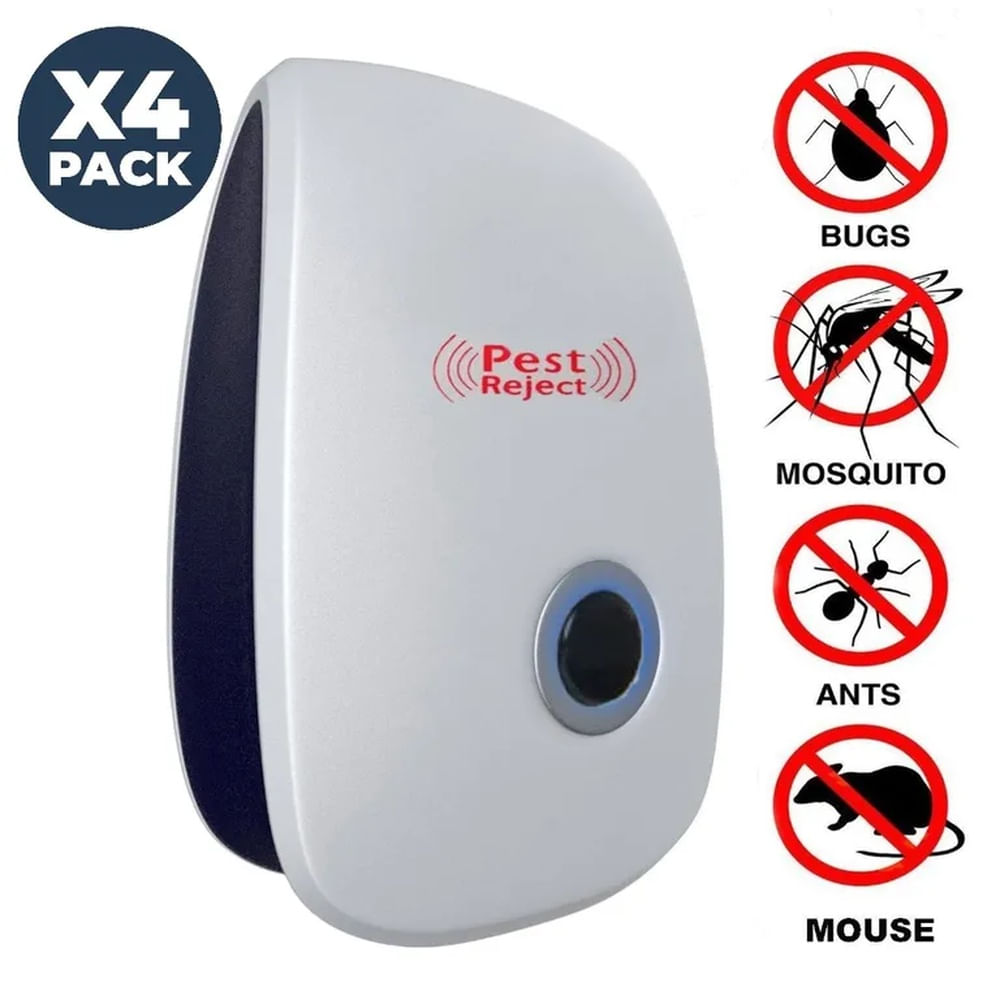 Pack x4 Repelente Ultrasónico De Roedores Plagas E Insectos Eléctrico