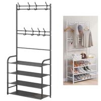 Rack Colgador Zapatera de 4Niveles de Metal 75cm x 295cm x 150cm