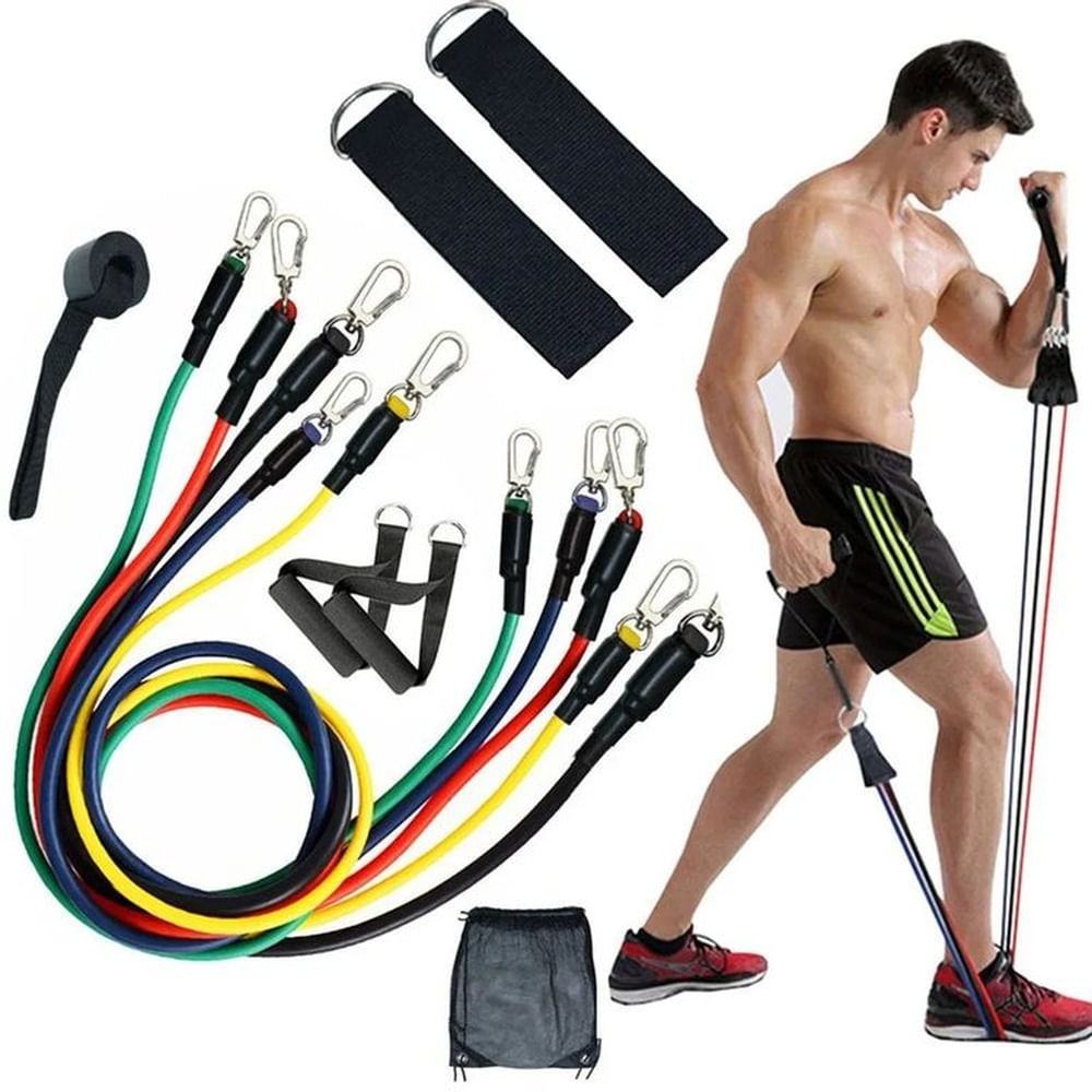 Ligas de Resistencia 11 Piezas para Entrenamiento Funcional - Set de Ejercicio Multiuso Multicolor
