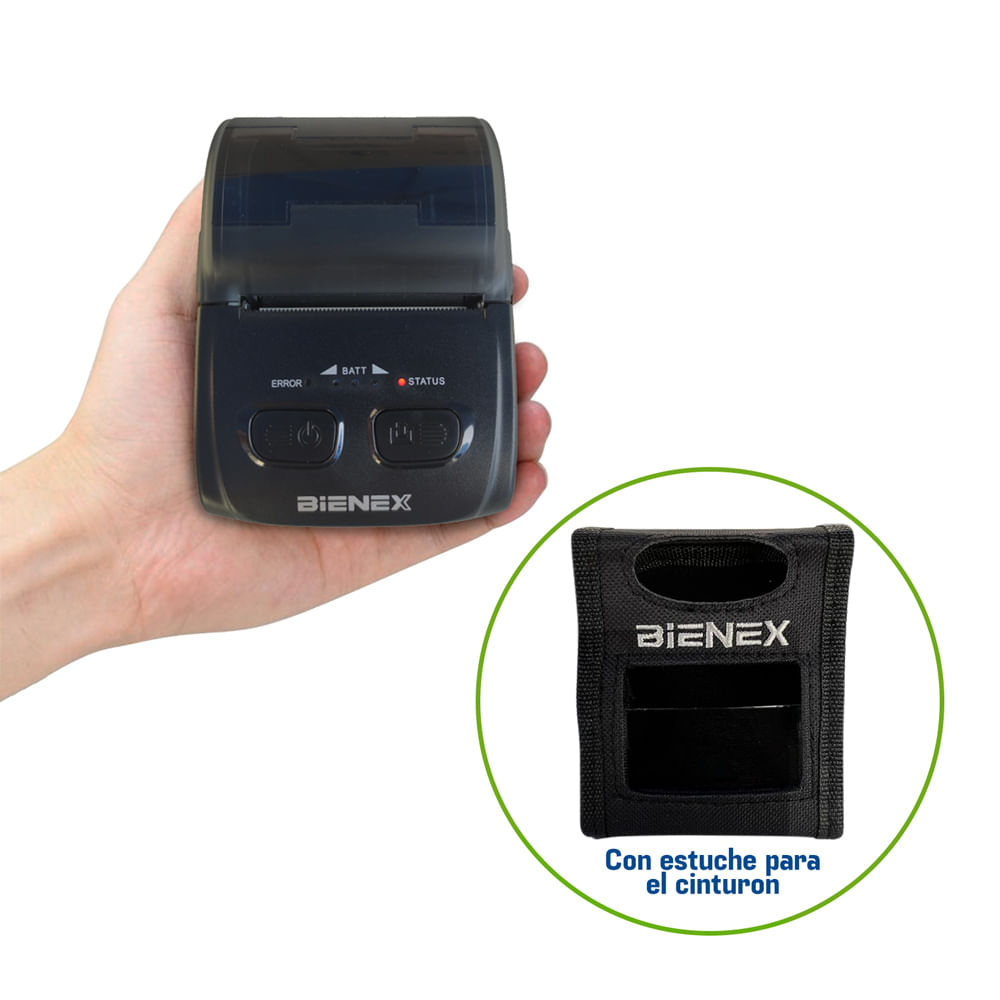Impresora ticketera térmica Portátil 57mm USB Bluetooth BIENEX
