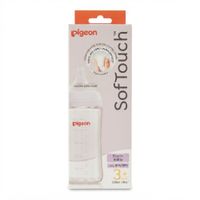 Biberón de Vidrio Pigeon Softouch 240ml de Boca Ancha Anticólicos
