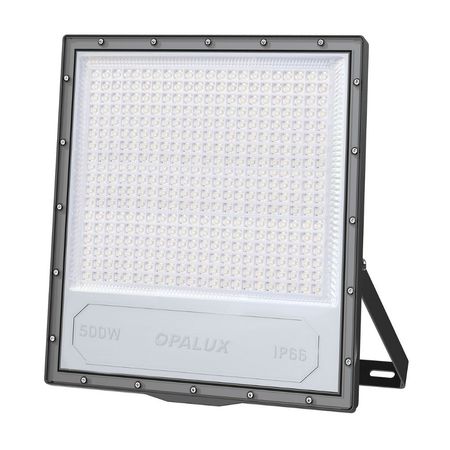 Reflector LED Solar Opalux 500W Luz Fría Modelo OPSFL500CW en Aluminio Gris