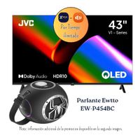 Televisor JVC 43 Pulgadas FHD QLED   LT-43KM4584 - Promoción - Parlante Ewtto 60 Watts EW-P454BC