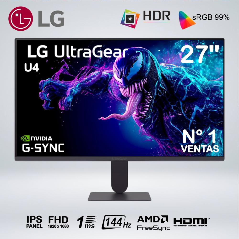 MONITOR ULTRAWIDE FULL HD 27''  IPS 144hz 1ms HDR10 AMDFreeSync modo game 27U411B