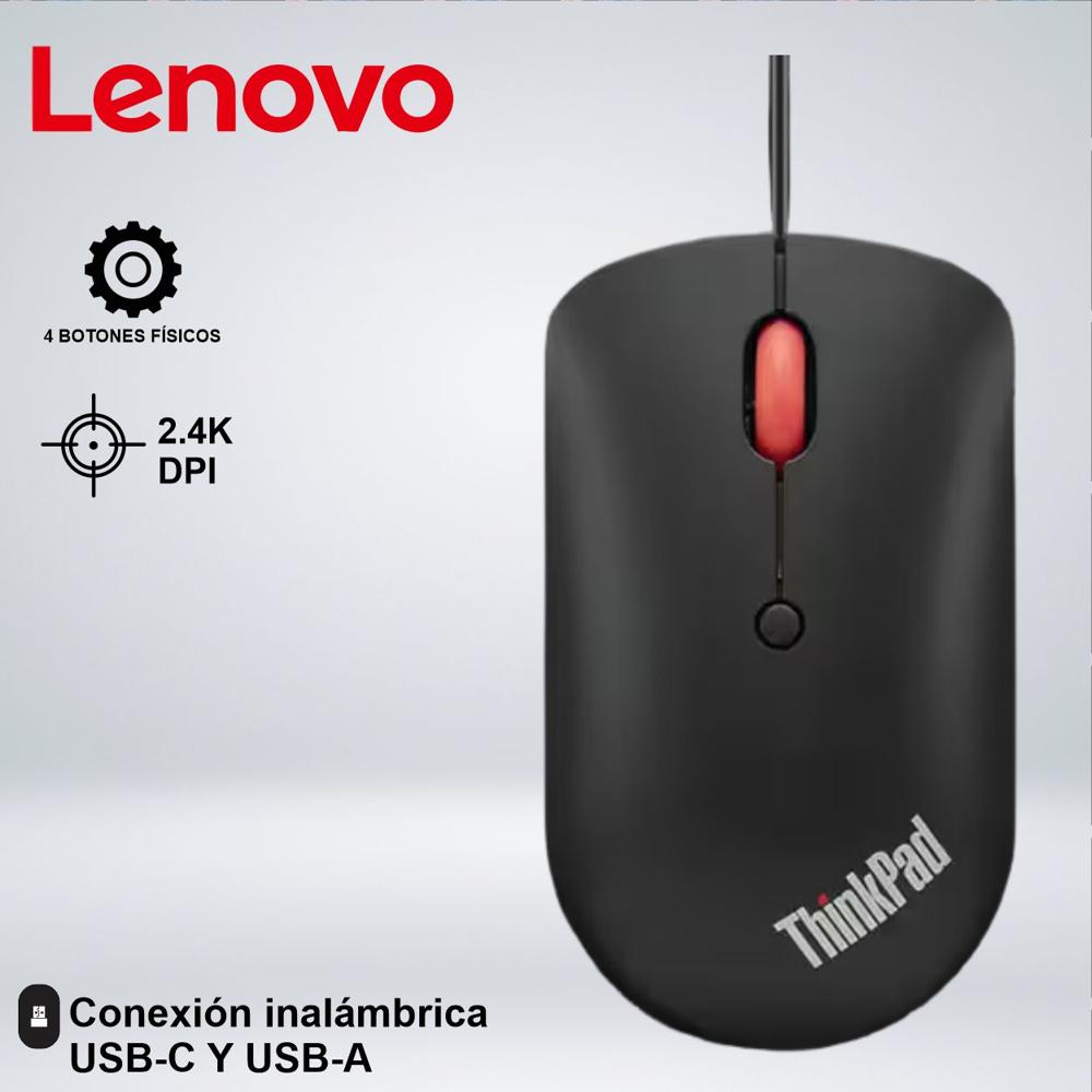 MOUSE LENOVO THINKPAD INTERFAZ ALAMBRICO USB-C Y USB-A  4Y51D20850