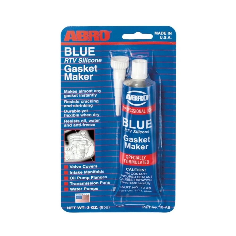 Silicona automotriz RTV azul Abro de 85 gr 10-AB