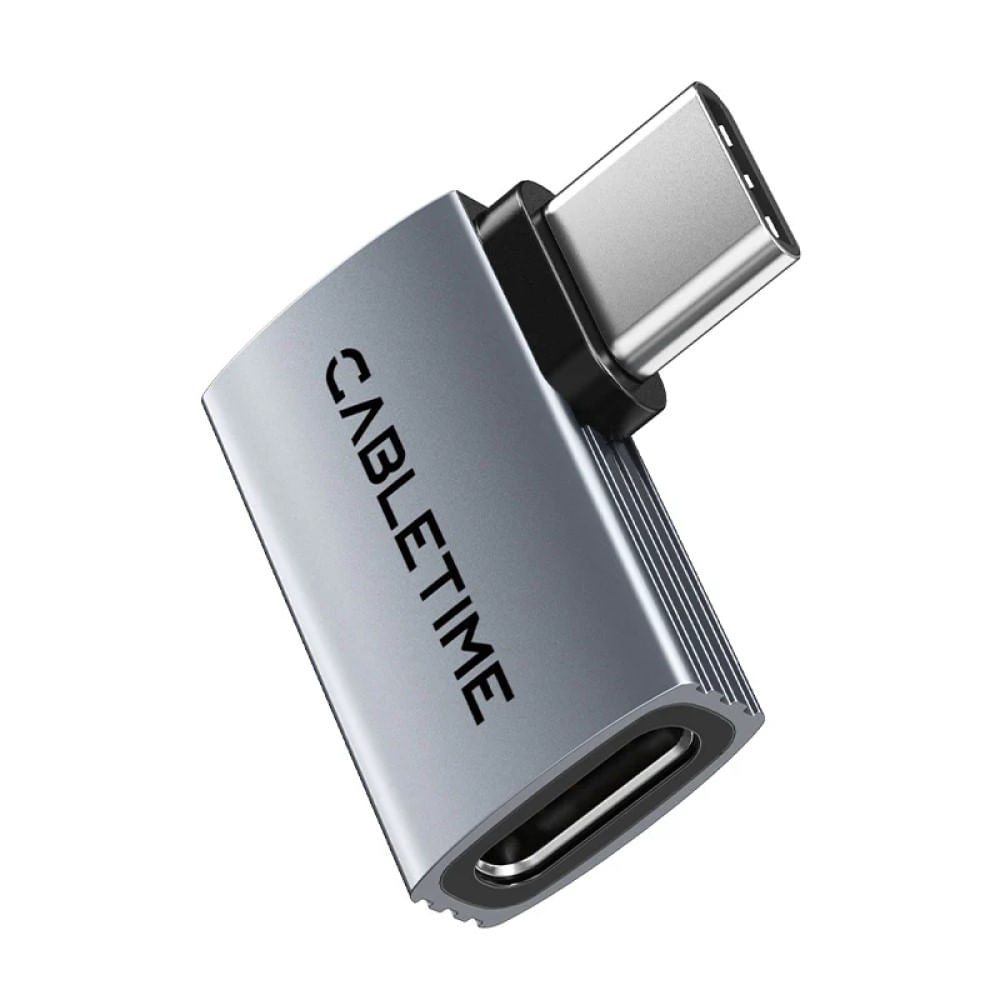 Cabletime Adaptador OTG USB4 Tipo-C 240W 40Gbps 8K Forma de L CP83G - CT-OTG41-AG