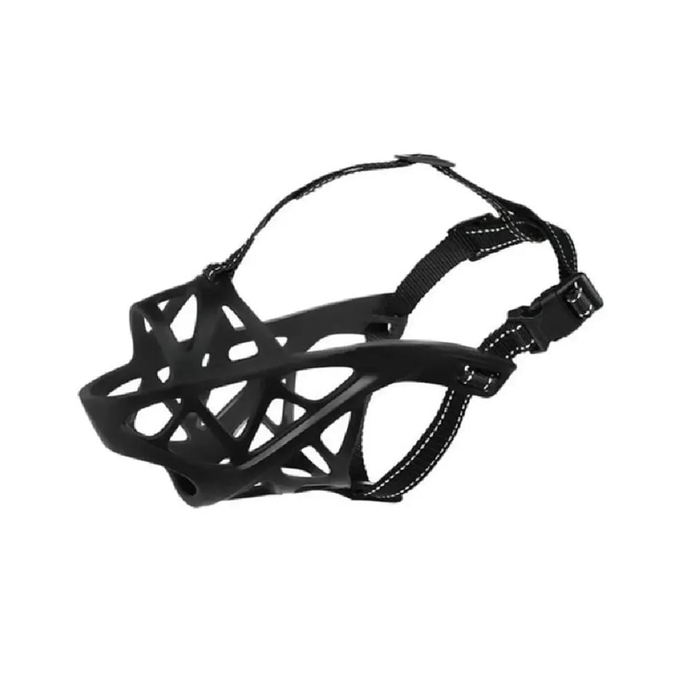 Bozal De Silicona Flexible Para Perros De Hocico Largo Talla S Color Negro