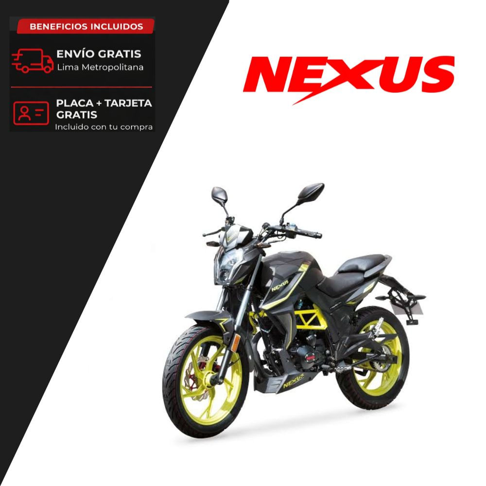 Motocicleta Nexus 200SS Negro con Verde + incluye regalo y casco