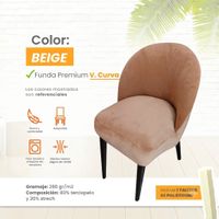 Funda vintage curva de terciopelo 4 unidades - Beige