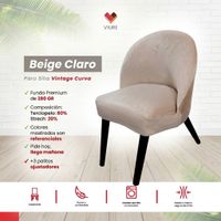 Funda vintage curva de terciopelo 6 unidades - Beige claro