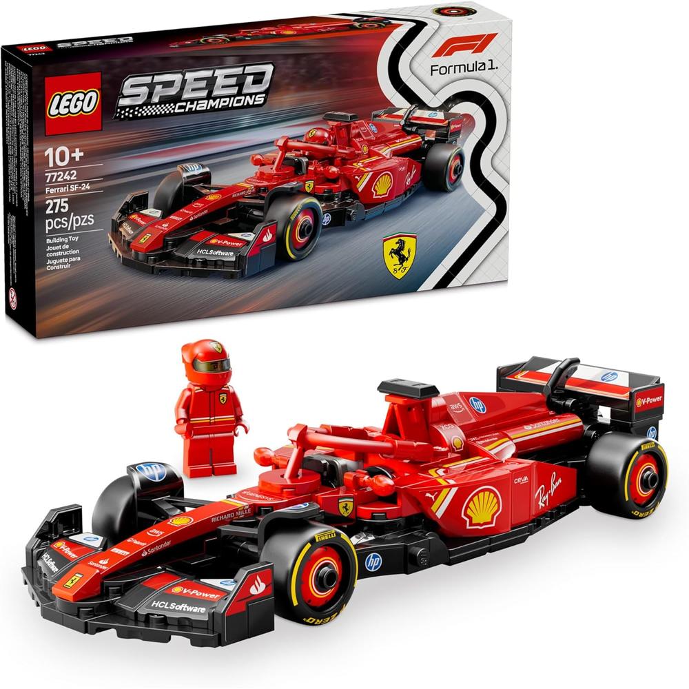 LEGO SPEED CHAMPIONS FERRARI SF-24 F1, COCHE DE JUGUETE PARA NIÑOS