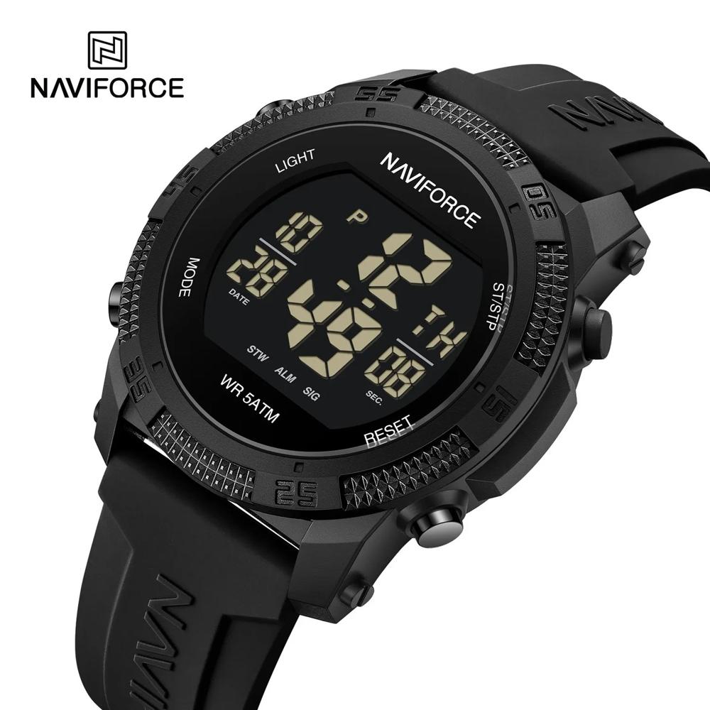 Reloj Naviforce 7104 Digital Correa Negra de silicona Negro