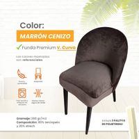 Funda vintage curva de terciopelo 8 unidades - Marrón Cenizo